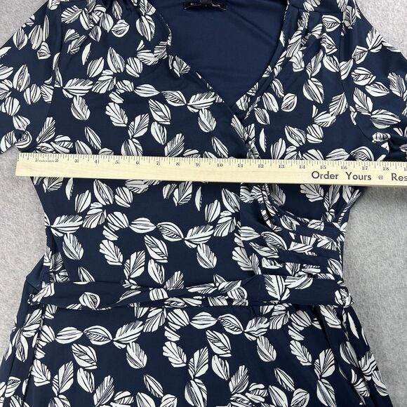 41 Hawthorn Dress Womens Large Navy Kaylee Surplice Neck Faux Wrap Midi Boho - Picture 9 of 16